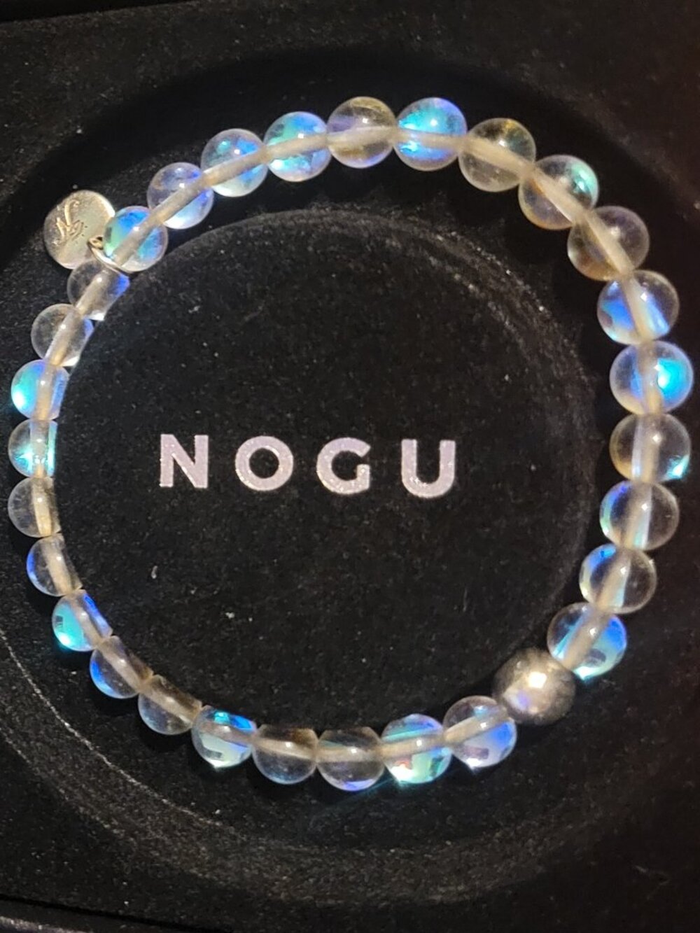 NOGU Rainbow White | Silver | Mermaid Glass Bead Bracelet